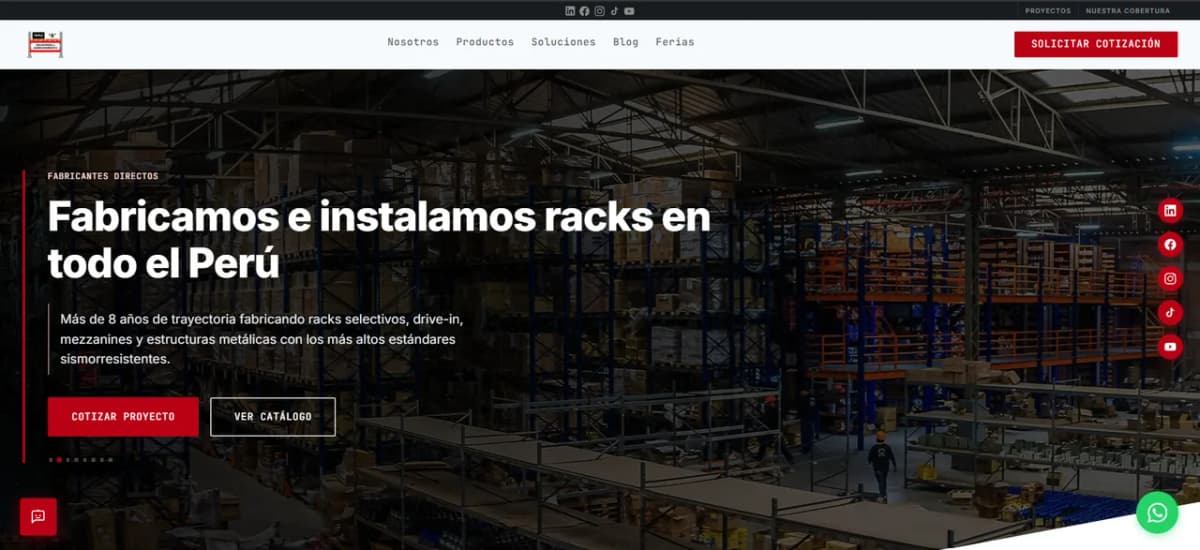 Vista del sitio Soluciones Triple A